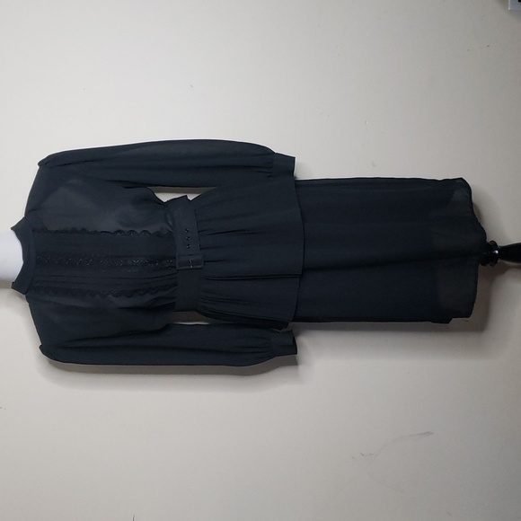 Vintage Chel'sea L'td. belted dress size 14 Made in the USA Black - Picture 1 of 11